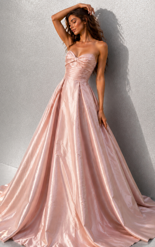 strapless pink prom dress Dresses A Line Lace Top Tulle Puffy Prom With Slit youll feel elegant and composed because to its superb craftsmanship Strapless Prom Dresses & Strapless