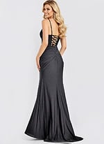 Spaghetti Strap Corset Gown with High Slit 49616 - Image 4