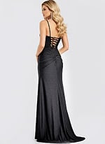 Spaghetti Strap Corset Gown with High Slit 49616 - Image 3
