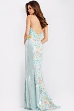 back of sequin floral dress