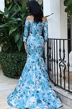 back of long sleeve mother of the bride dress 49635