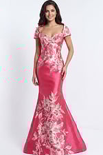 Off shoulder floral mermaid gown with sweetheart neckline