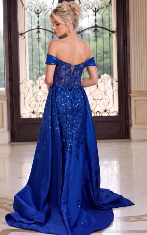 back of off the shoulder lace dress 49690