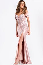 high slit off the shoulder dress 49719