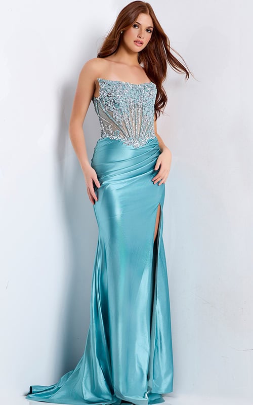 strapless sheer bodice dress 49721