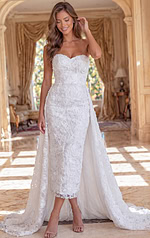 elegant evening gown rear view with zipper closure and sleek finish