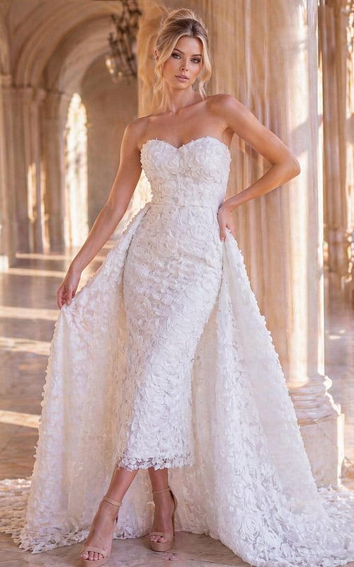 bodycon evening dress front view with metallic shine and slim silhouette