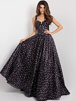 Polka Dot A-Line Gown with Lace Up Back 49774 - Image 8
