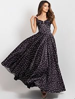 Polka Dot A-Line Gown with Lace Up Back 49774 - Image 7