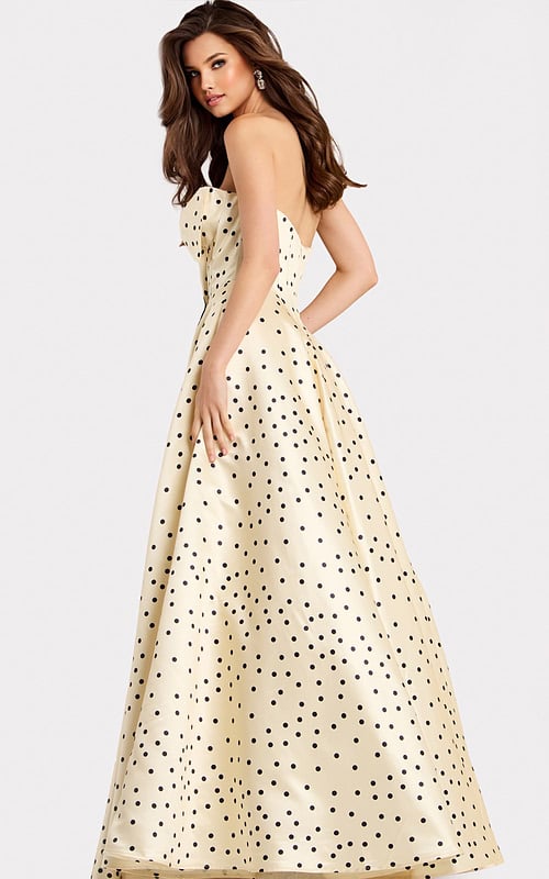 Polka Dot Strapless Prom Dress