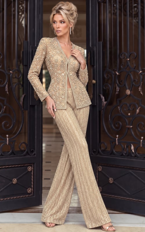 two piece embellished long sleeve set