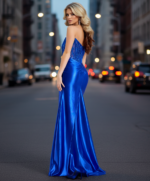 back of satin beaded dress 49859