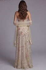 Strapless Blush Floral Embellished Gown 49882 - Image 4
