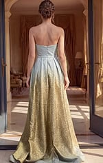 Designer full skirt formal dress