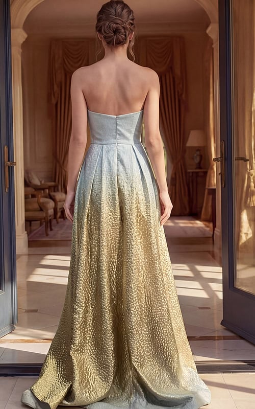 Designer full skirt formal dress