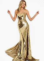 Sequin Strapless Gown 50020 - Image 6