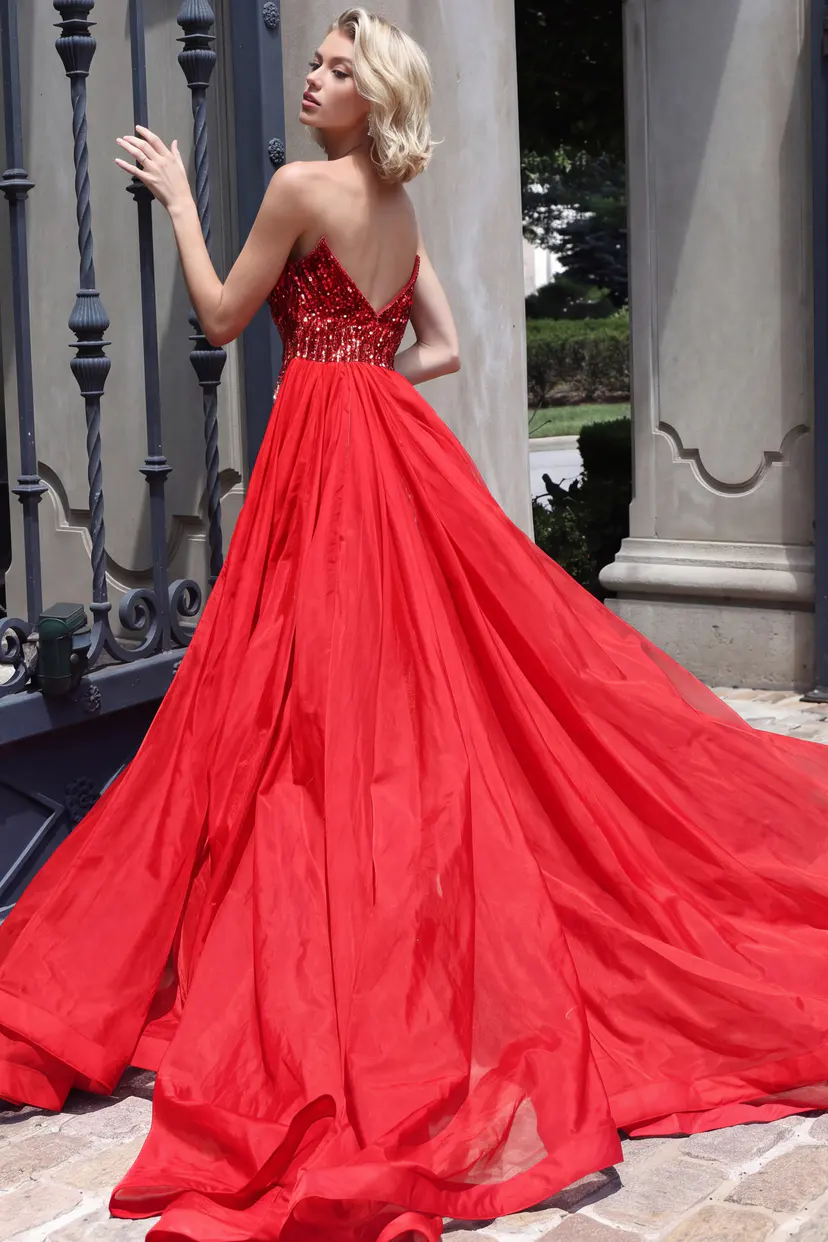 back of embellished dress with beaded bodice 50222
