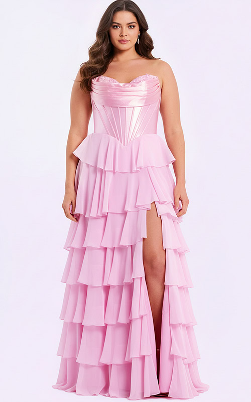 Strapless Pink Ball Gown 50234