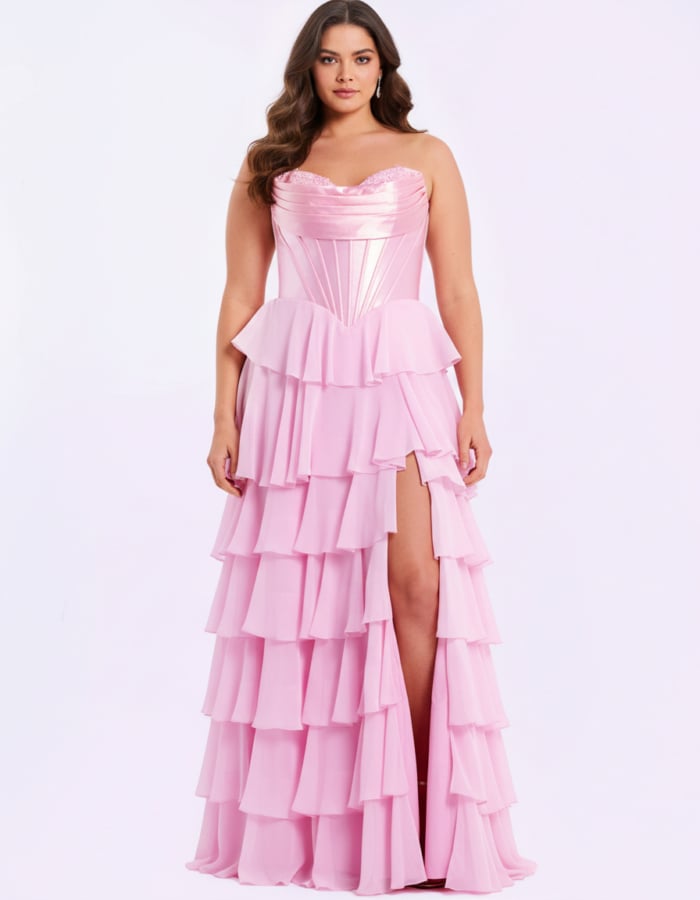 Strapless Pink Ball Gown 50234