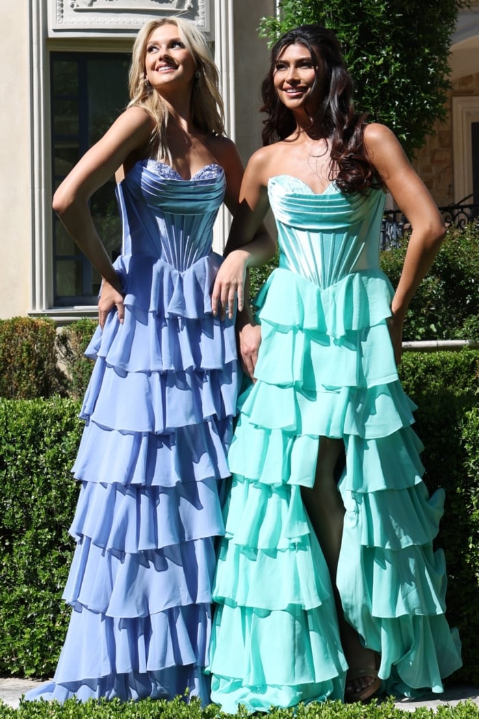 strapless pink ball gown