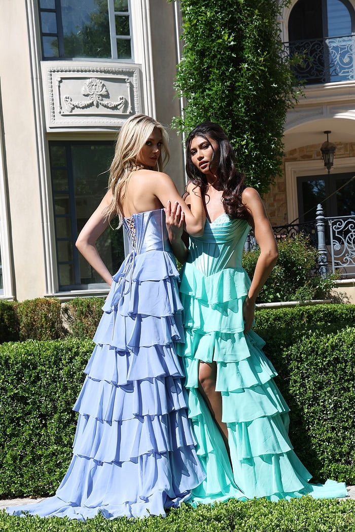 Strapless Corset Bodice A Line Dress 50234