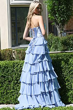 strapless pink ball gown