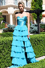 strapless pink ball gown