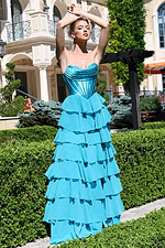 strapless pink ball gown