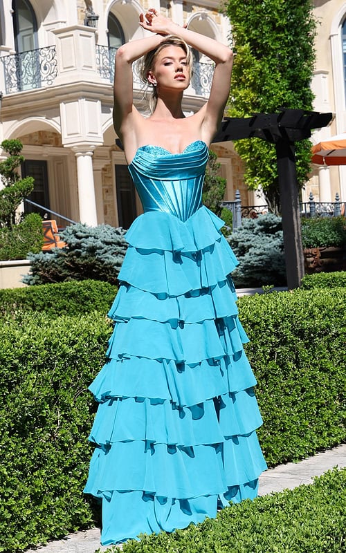 strapless pink ball gown