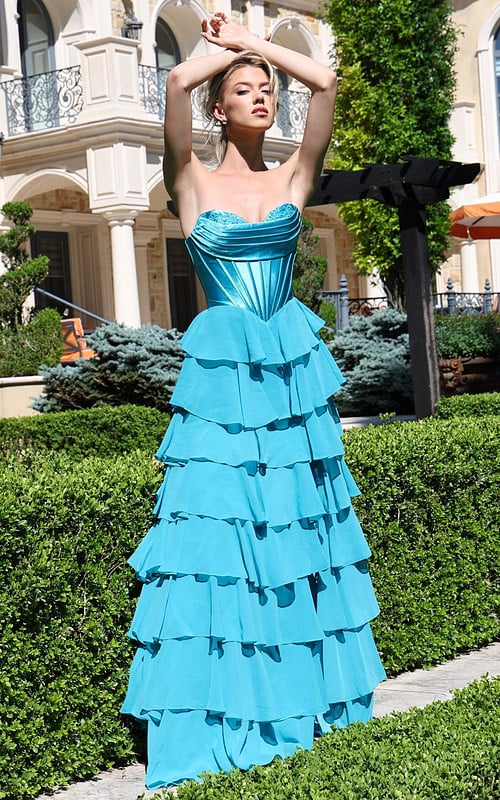 strapless pink ball gown