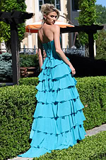 strapless pink ball gown