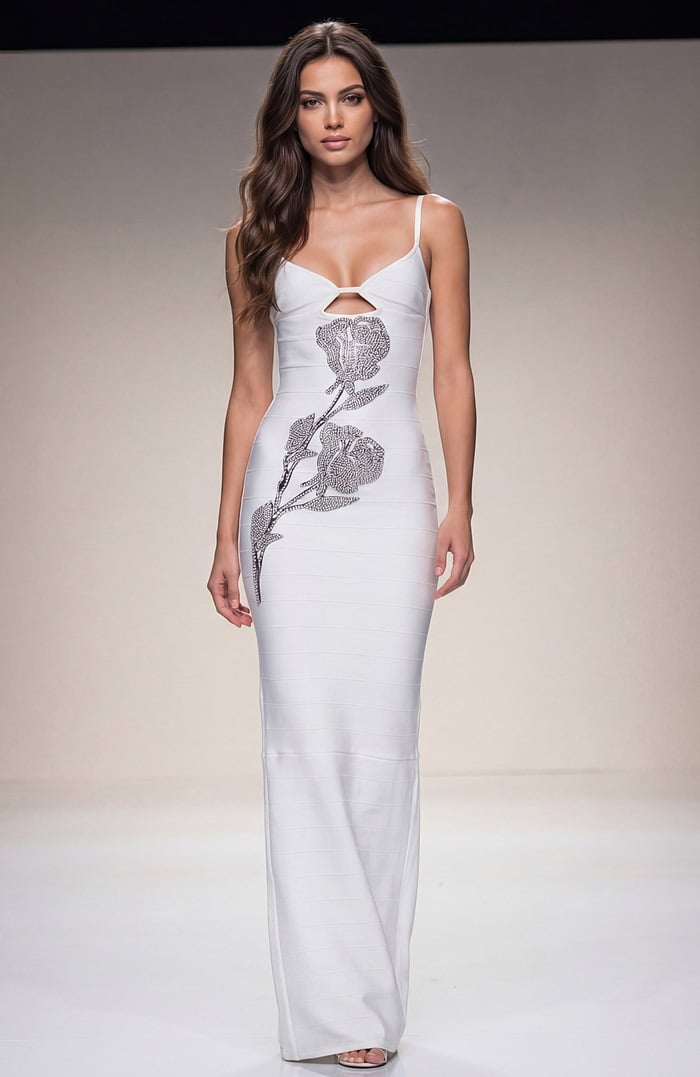 white embellished dress 50236