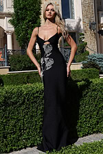rhinestone rose bodycon gown with cutou