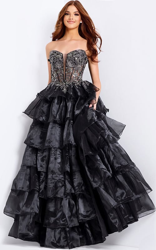 layered skirt embellished dress 50259