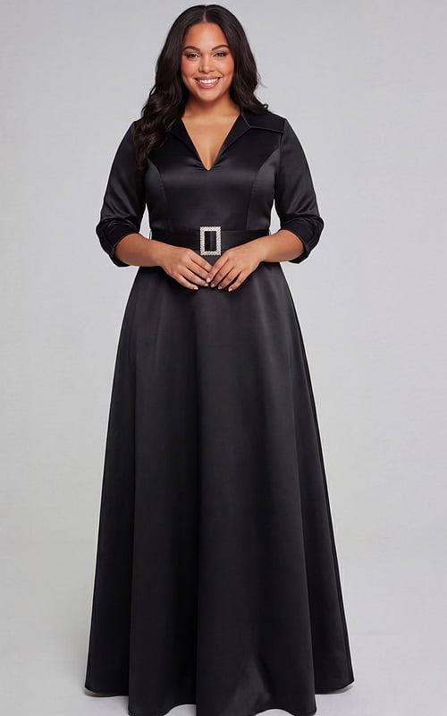 green emerald velvet dress Ever-Pretty Shiny 3/4 Sleeves Sequin Bodice Maxi Evening Dress