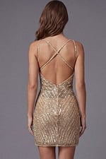 strapless backless gold dress 40054