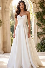 Strapless bridal gown with oversized back bow