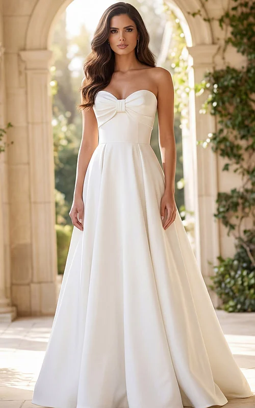 Strapless bridal gown with oversized back bow