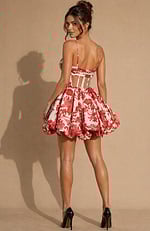 Floral Brocade Bubble Hem Mini Dress 51582 - Image 3