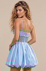 Satin Bubble Hem Mini Dress 51583 - Image 2