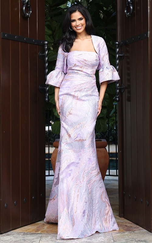 floral strapless mother of the bride dress with matching jacket 51654