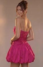 elegant evening gown rear view with zipper closure and sleek finish