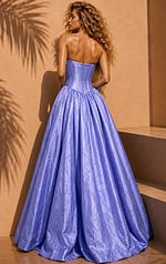 Jovani 51685 Lavender Brocade Ball Gown Back View