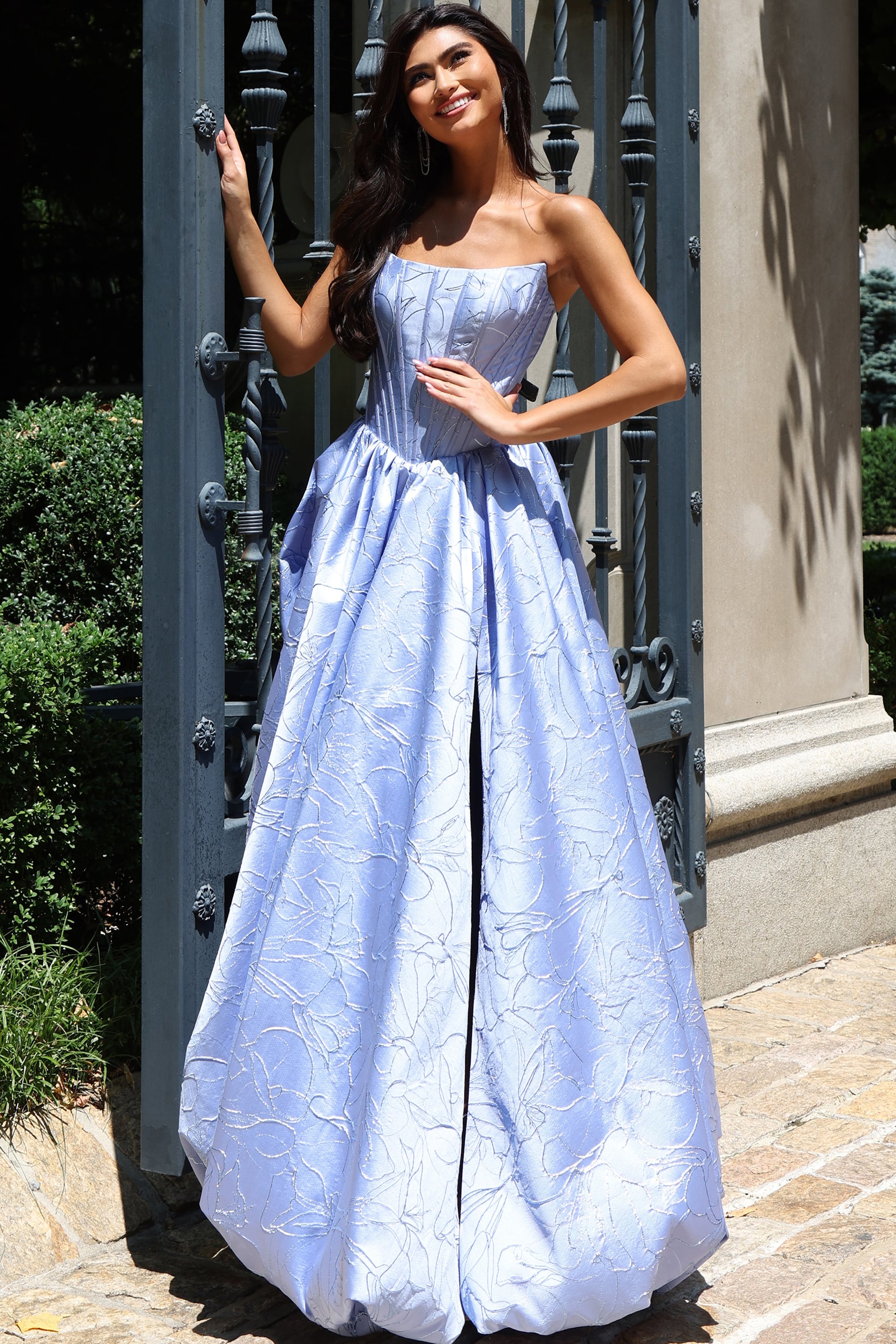 strapless corset bodice lavender dress 51685