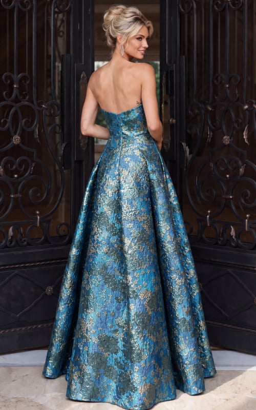 back of strapless a line dress 51694