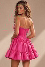 back of strapless fuschisa dress 51800