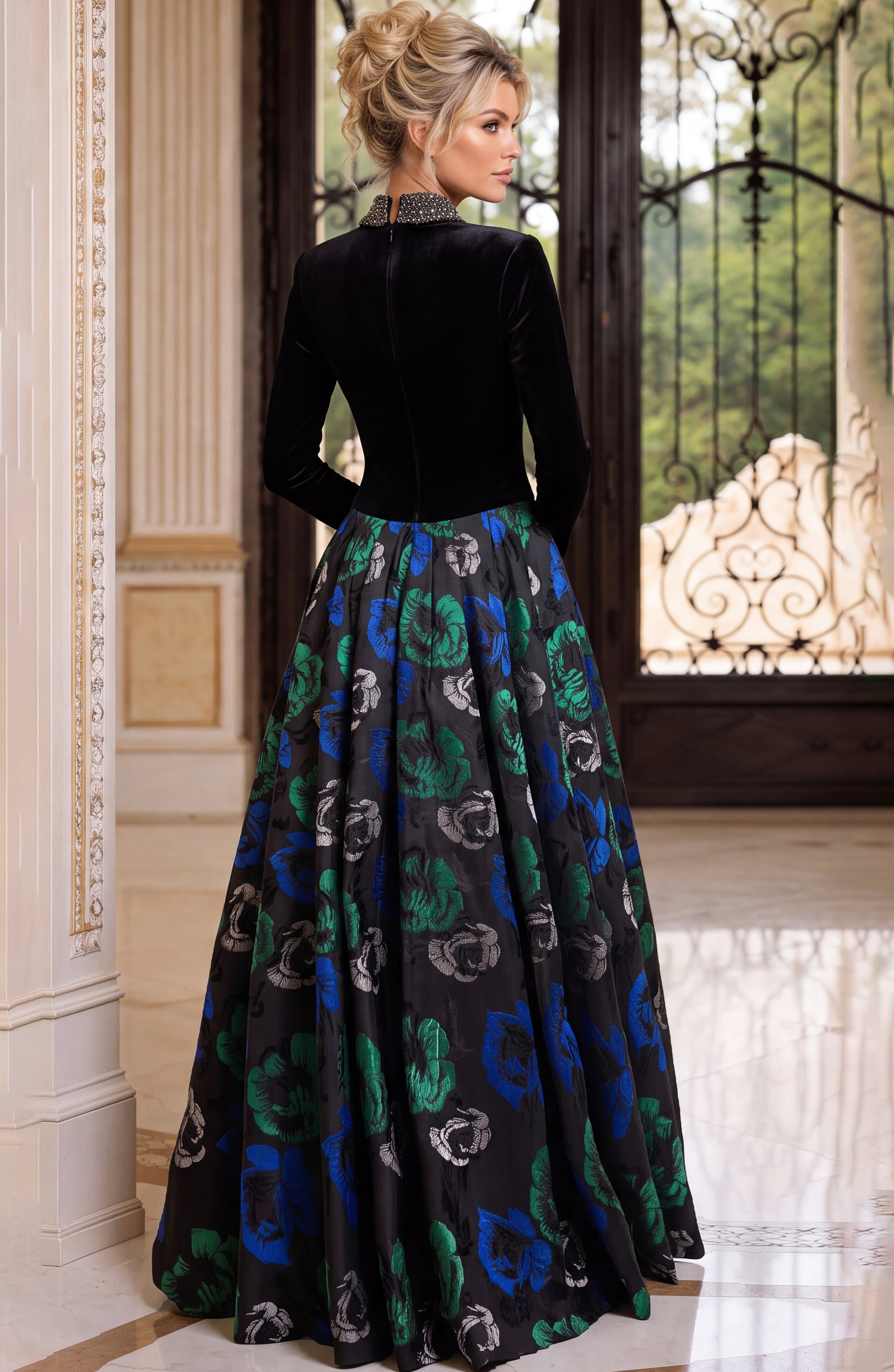 back of a line velvet dress 51940