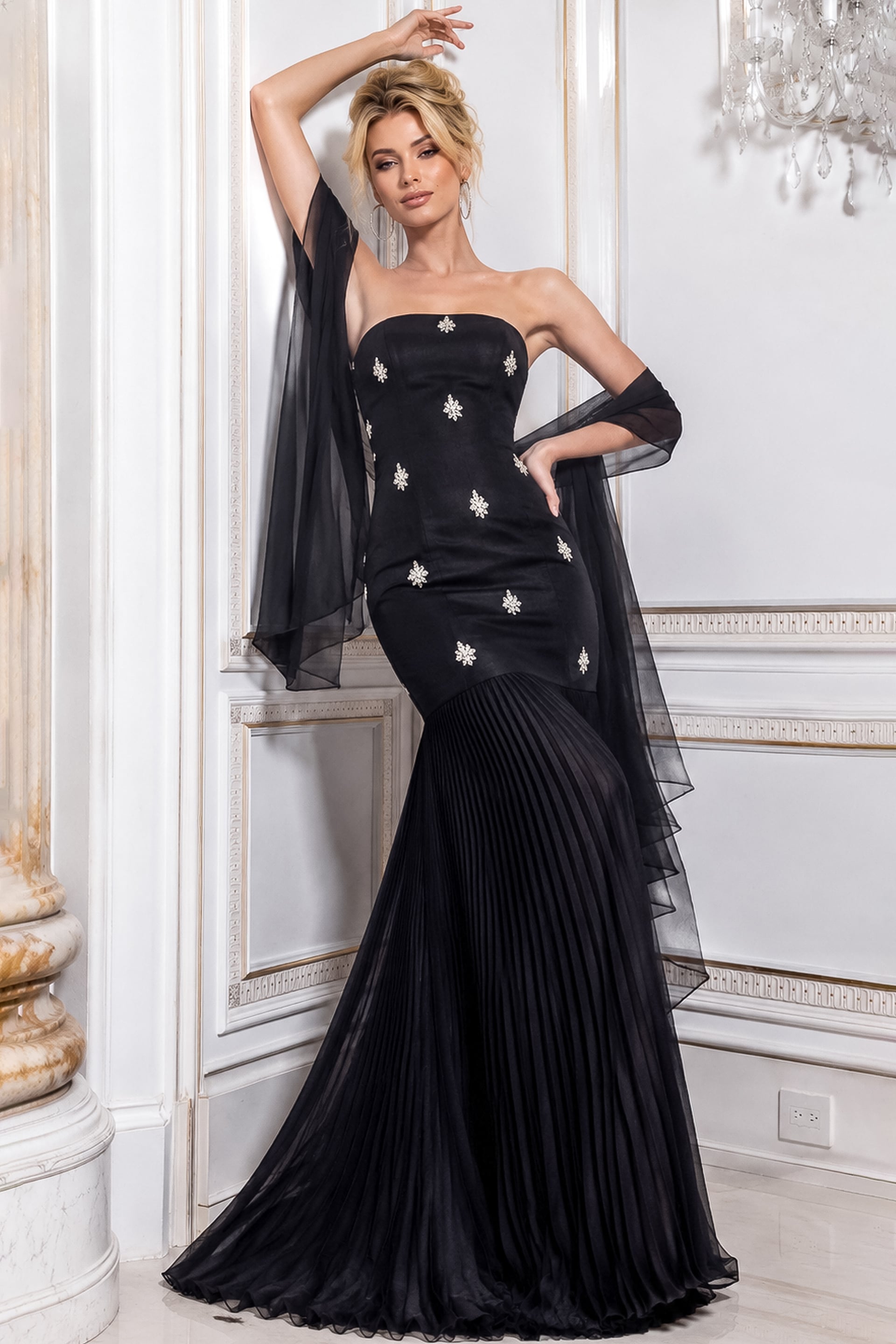 beaded black mermaid dress 51964