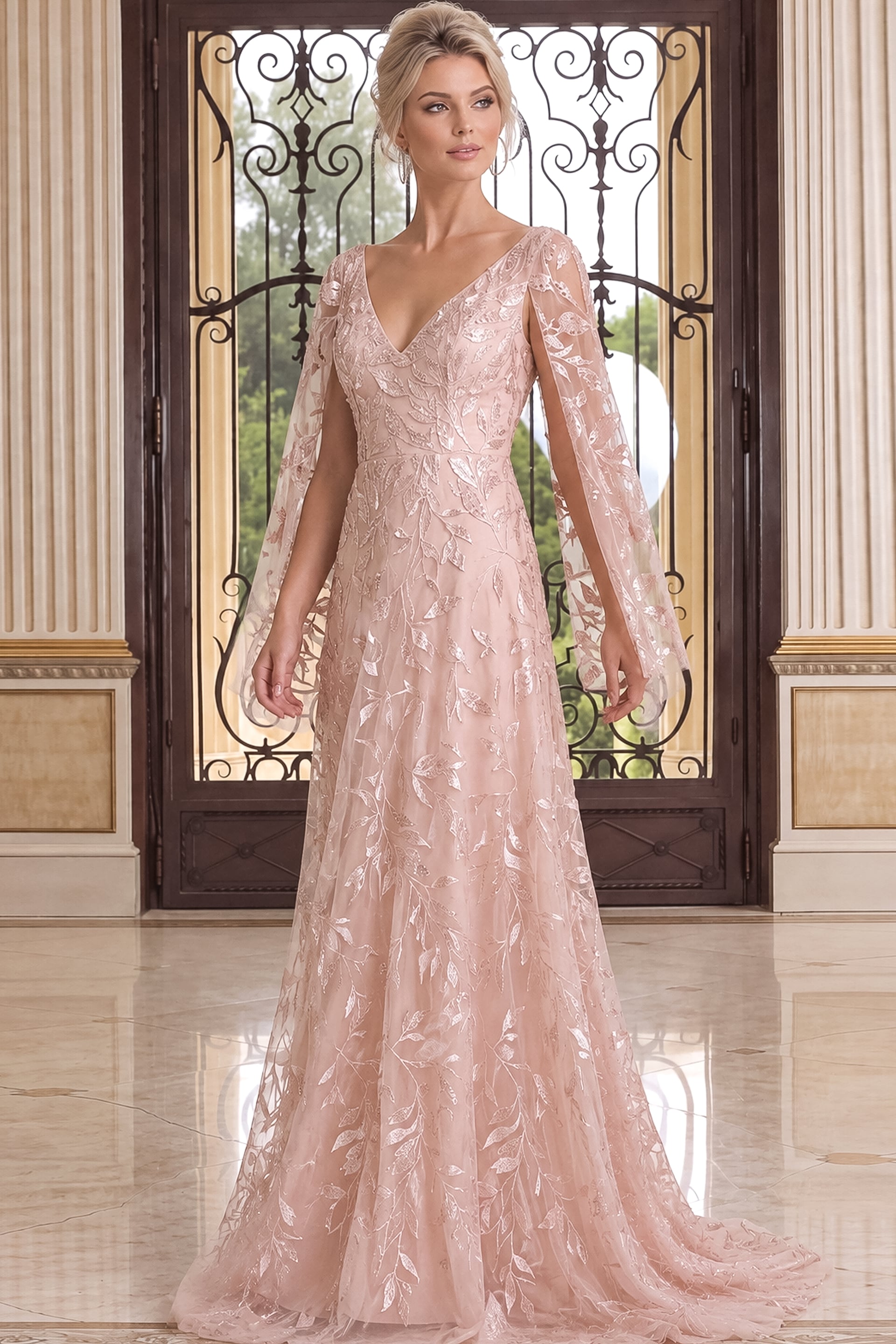 cap sleeve v neckline ebmellished dress 52015