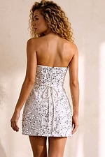 Sequin dress with structured bodice